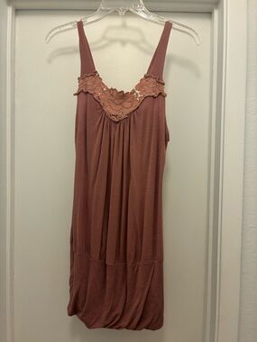 Mauve Pink Crochet-Trim Tank